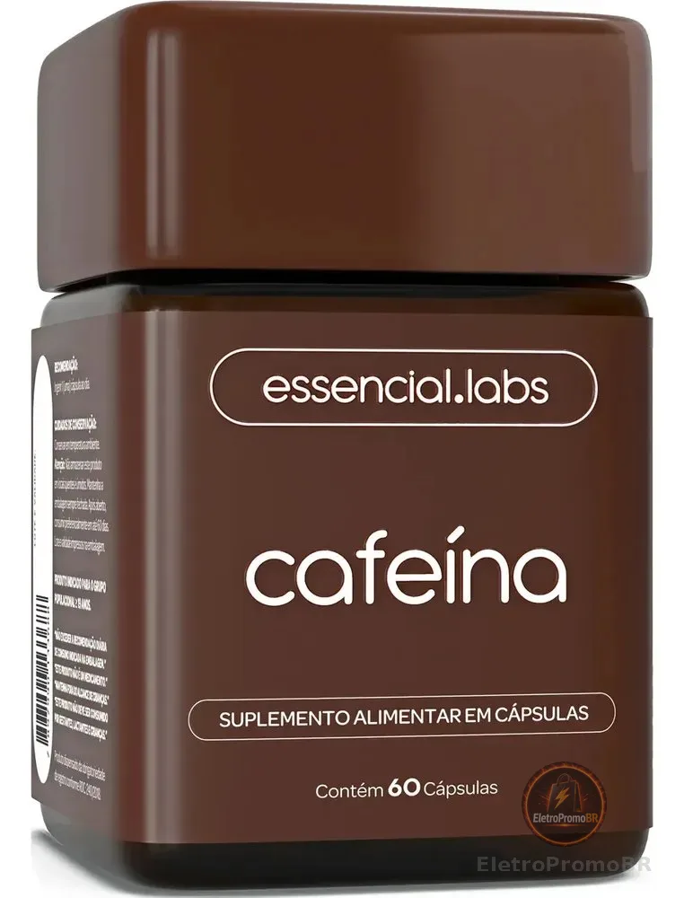 CAFEÍNA 100% PURA 200mg por Cápsula - 60 Cápsulas - Termogênico com Fórmula Concentrada para a Máxima Absorção