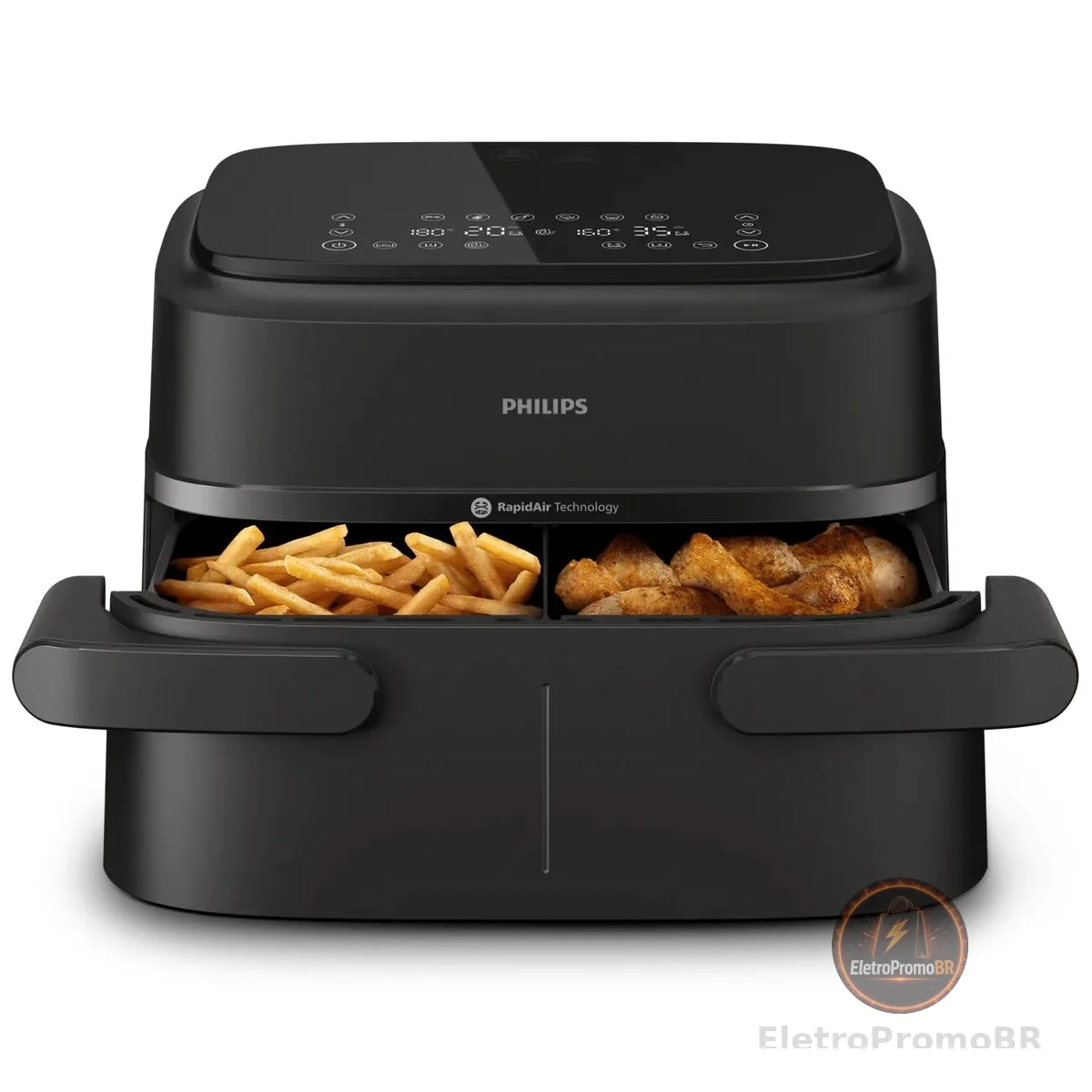 Philips Walita Fritadeira Airfryer Duplo Cesto 7,1L, Preta, 110V