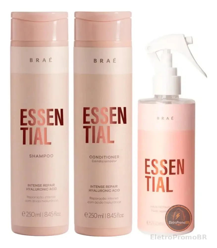 Braé Essential Kit Com 3 Produtos (sh+cd+fluido)