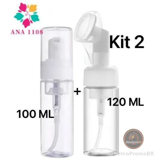 ANA 1108 Frasco Pump Facial com Escova de Silicone Suave 50-100-120-150ml