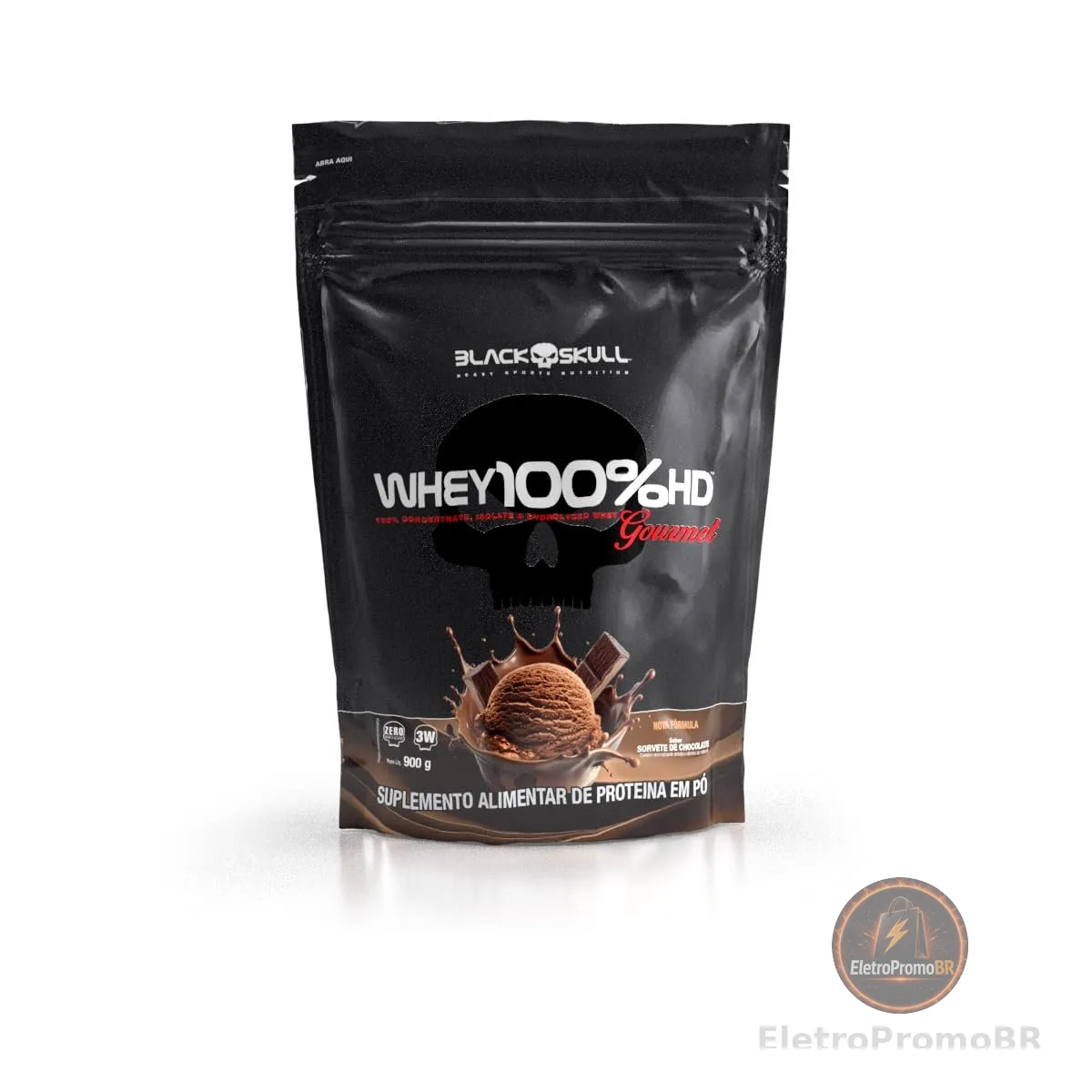 Black Skull Whey 100% HD Gourmet Refil 900g Chocolate