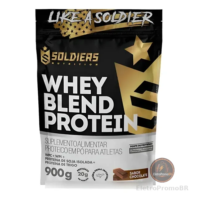 Whey Blend Protein Concentrado Isolado 900g Soldiers Nutriti