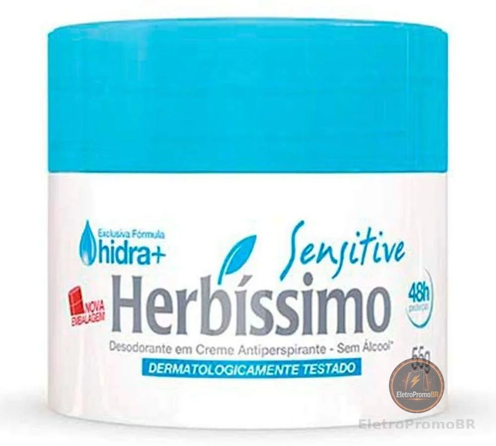 Desodorante Em Creme Antitranspirante Herbíssimo Sensitive 55g