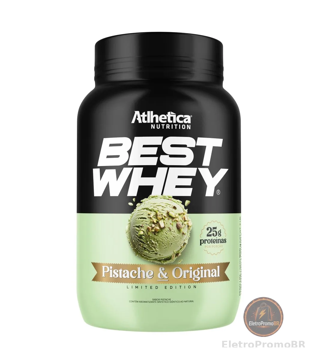 Best Whey Atlhetica Nutrition 900g – Sabor Pistache – 25g de Proteína por Dose – Whey Concentrado, Isolado e Hidrolisado – Sem Glúten e Sem Açúcar Adicionado