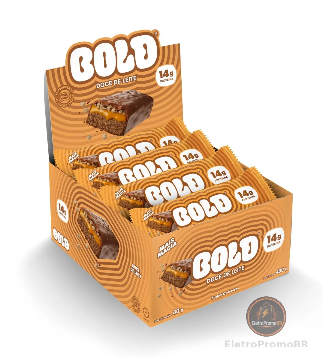 Bold Barra de Proteína Doce de Leite 40g (12 Unidades)