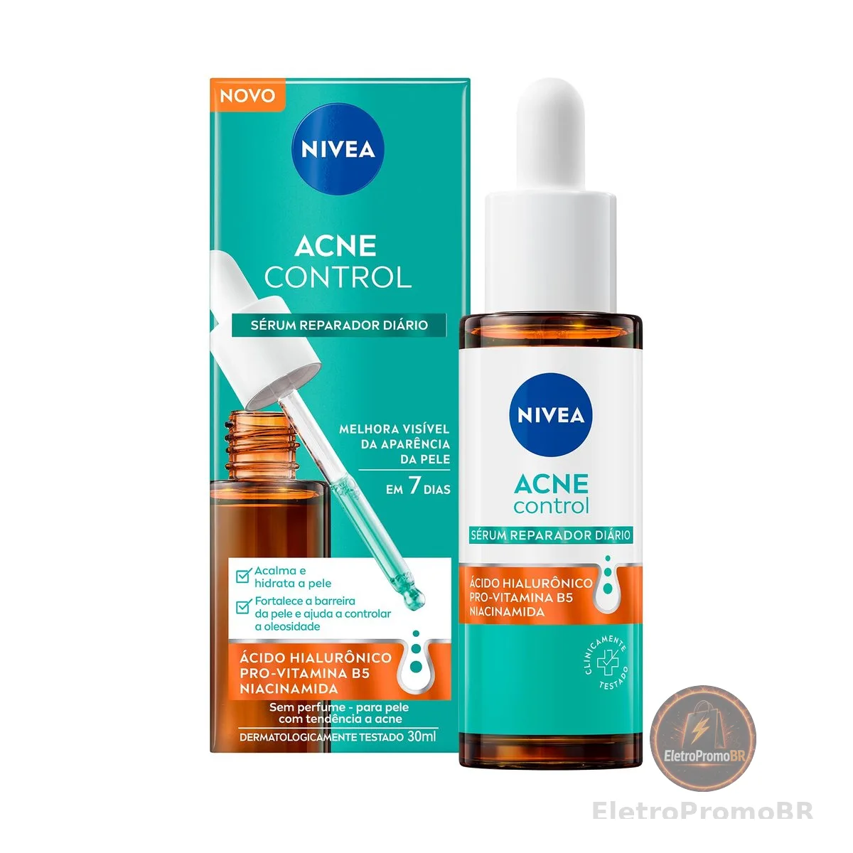 NIVEA Sérum Reparador Diário Acne Control 30ml, Acalma e Hidrata, Controla Oleosidade, Fortalece a Barreira da Pele, Pele com Tendência a Acne