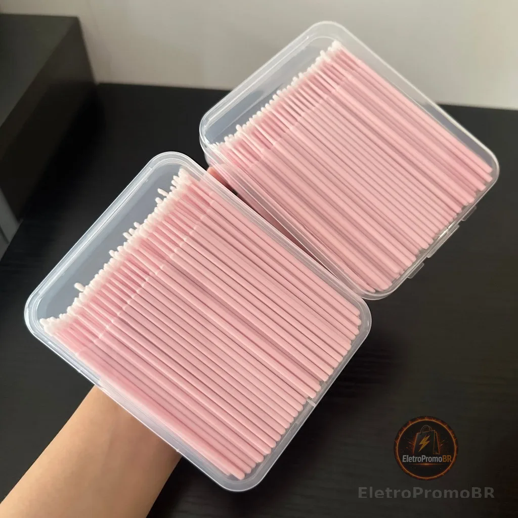 Kit 100 Microbrush Cotonete Alongamento Fio A Fio Cílios OFERTA!!