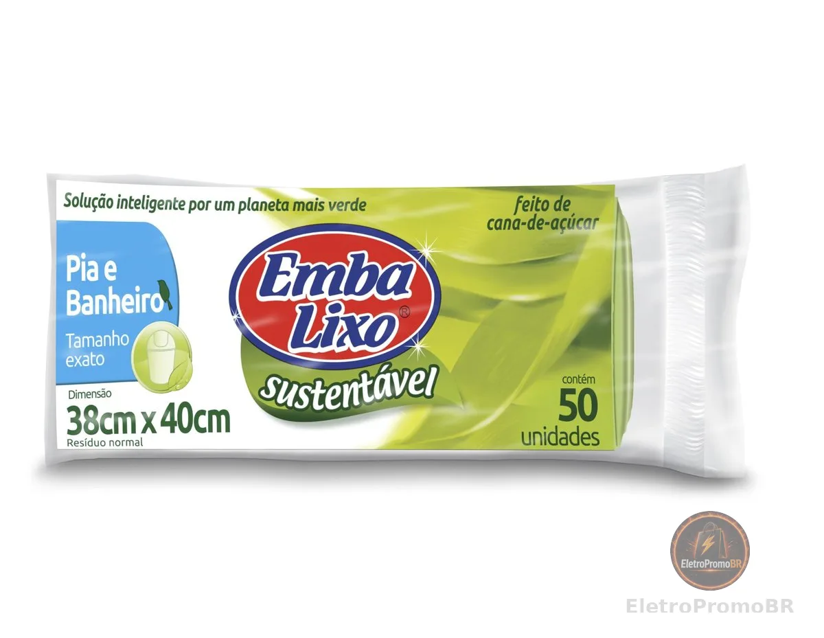 Embalixo Saco Lixo Sustentável Pia e Banheiro - 50 Unidades