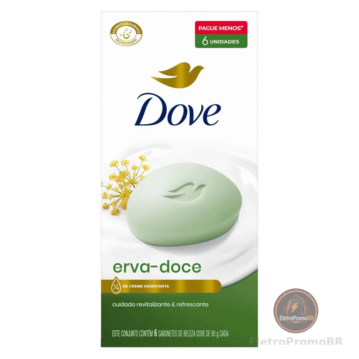 Sabonete em Barra Dove Erva-doce 90g 6 Unidades