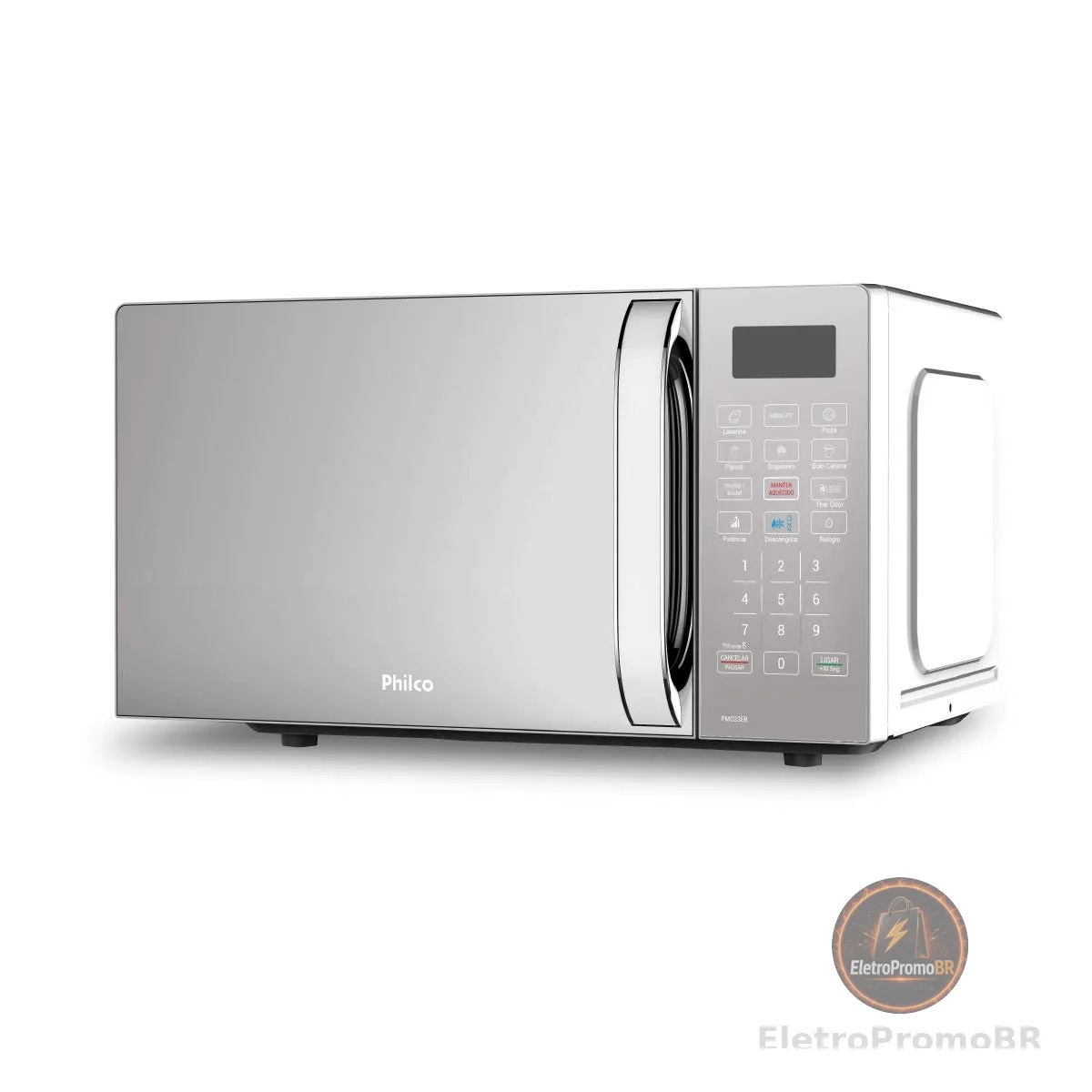 Micro-ondas Philco 20 Litros Limpa Fácil Espelhado Branco PMO23EB - 220V