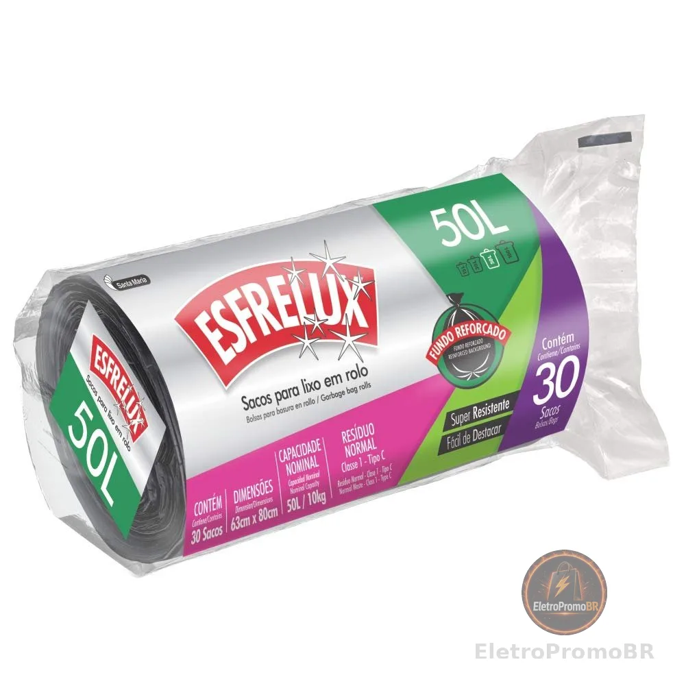 SANTA MARIA Sacos Para Lixo Rolo Economico 50L Esfrelux