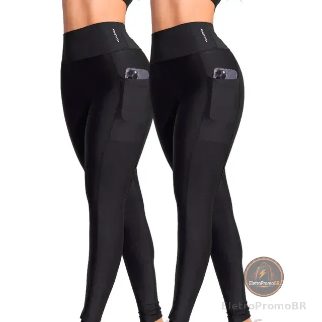 Kit 2 Calça Legging Com Bolso Fitness Feminino Atletyca