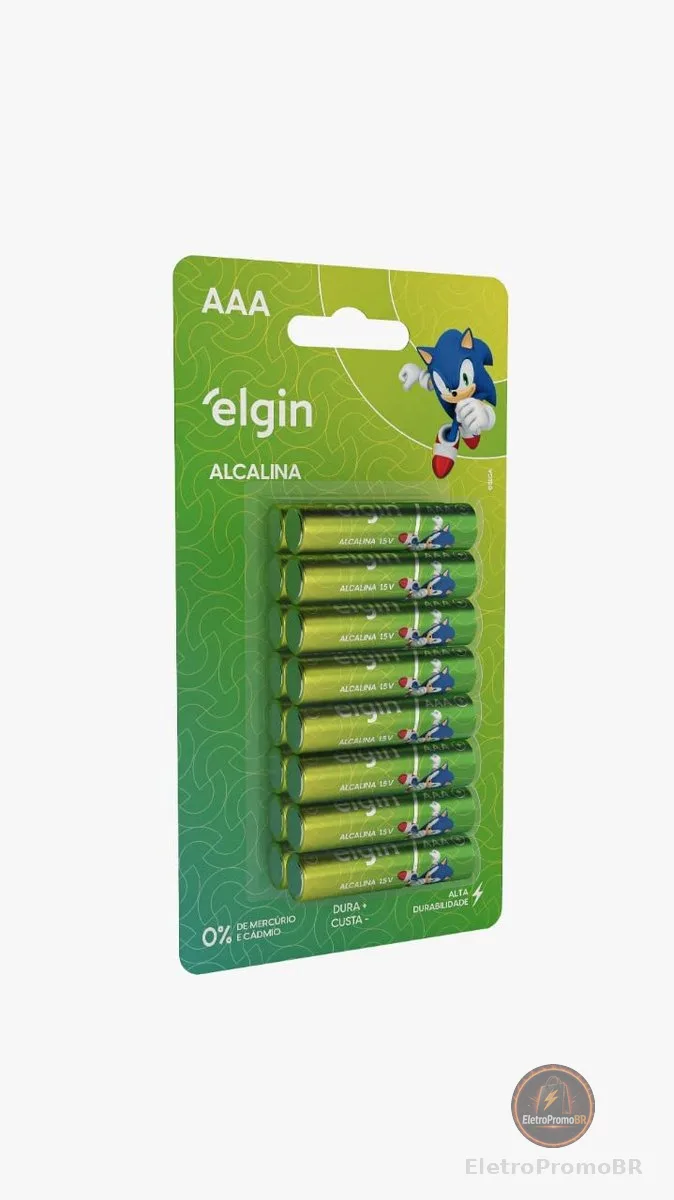 Pilha Alcalina AAA com 16 unidades Elgin Palito