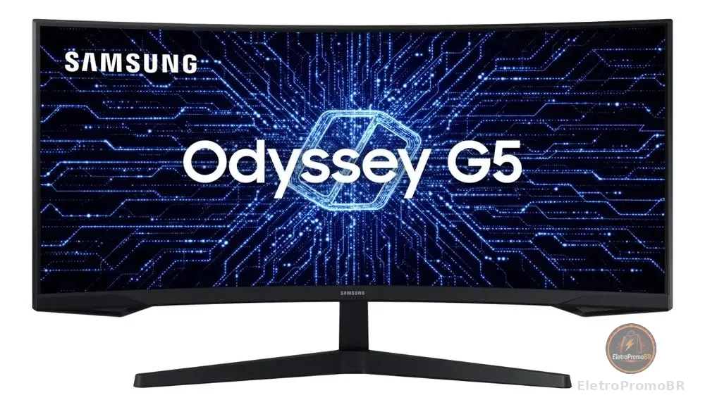 Monitor Gamer Curvo Samsung Odyssey 34" G5 165 Hz 1ms Ultrawide Preto