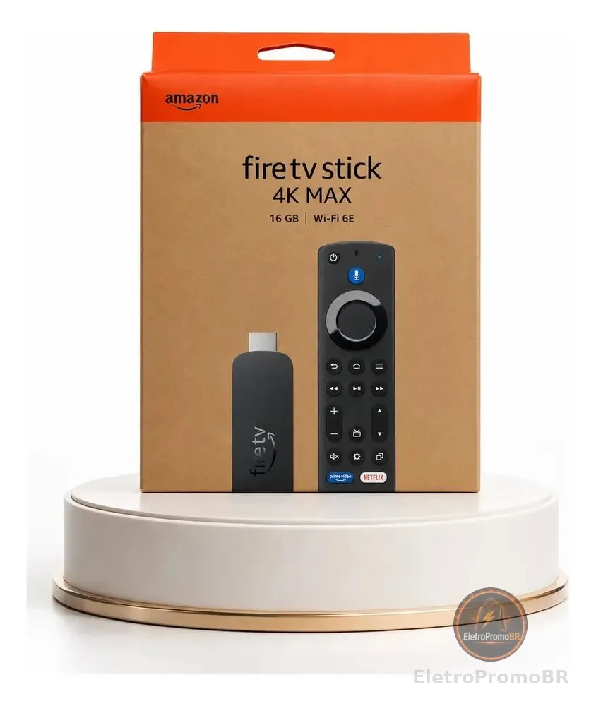 Amazon Fire Tv Stick 4k Max 16gb Wi-fi 6e Alexa Controle Por Voz Pret