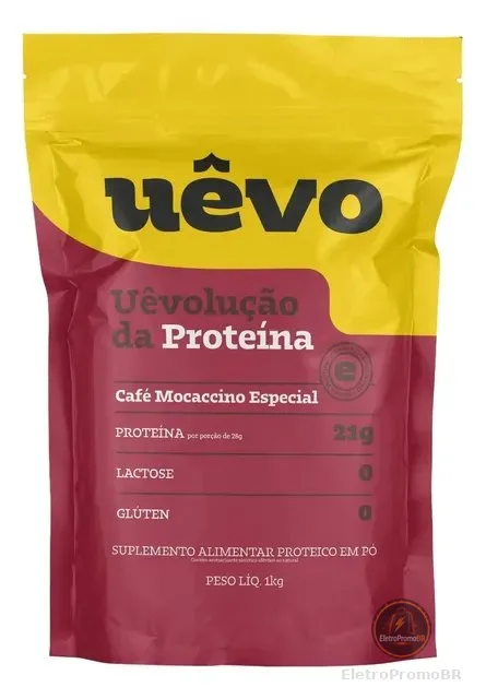 Proteína Uêvo 1kg - Sabor Café - Suplemento Proteico Café Mocaccino