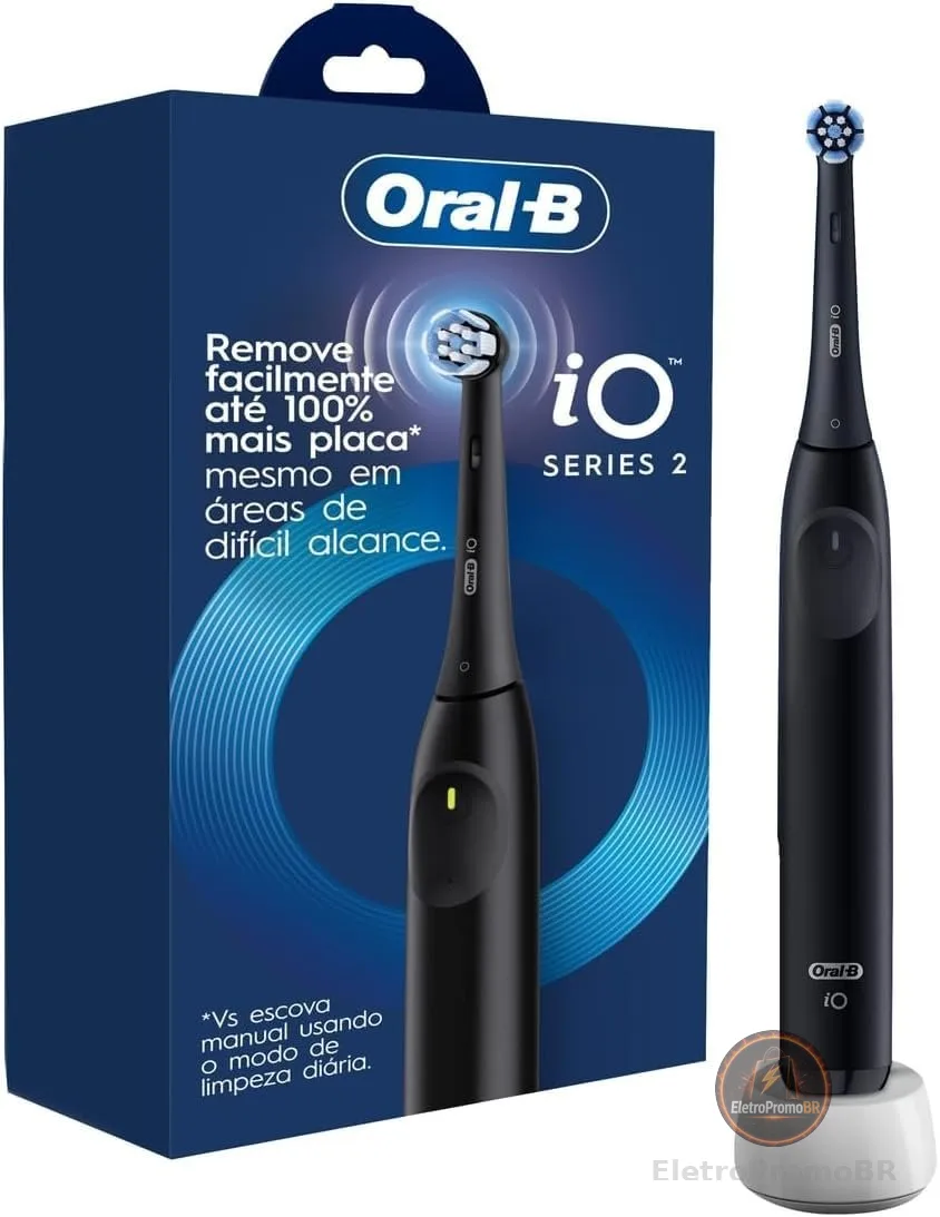 Oral-B Escova de Dente Elétrica iO2, 1 Cabo + 1 Refil + Carregador