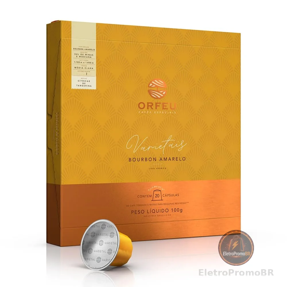 Orfeu Café Bourbon Amarelo, 100% Arabica, Torra Média Clara, Cápsulas Espresso 20 unid. Compatível Nespresso®*