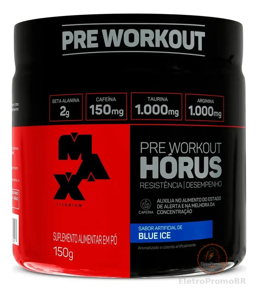 Pre Treino Workout Horus Sabor Blue Ice Max Titanium 150g