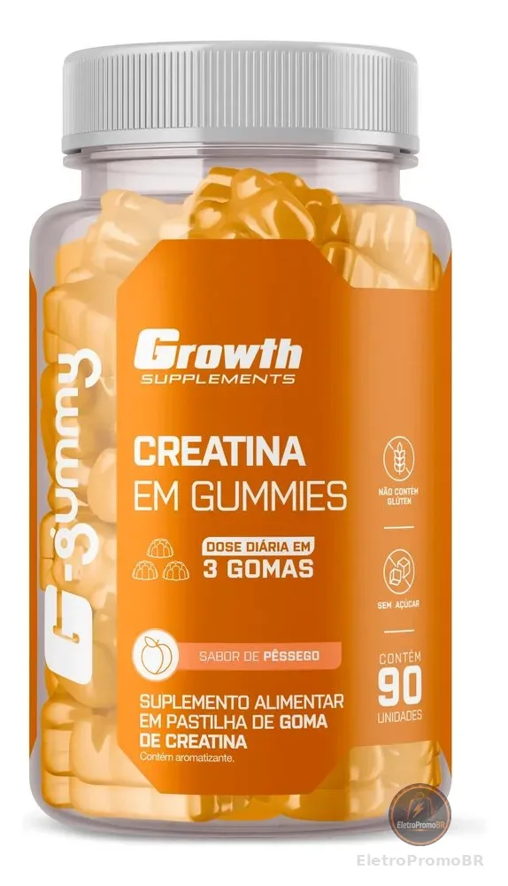 G-gummy Creatina Em Gomas 90unid Growth Suplements Pêssego