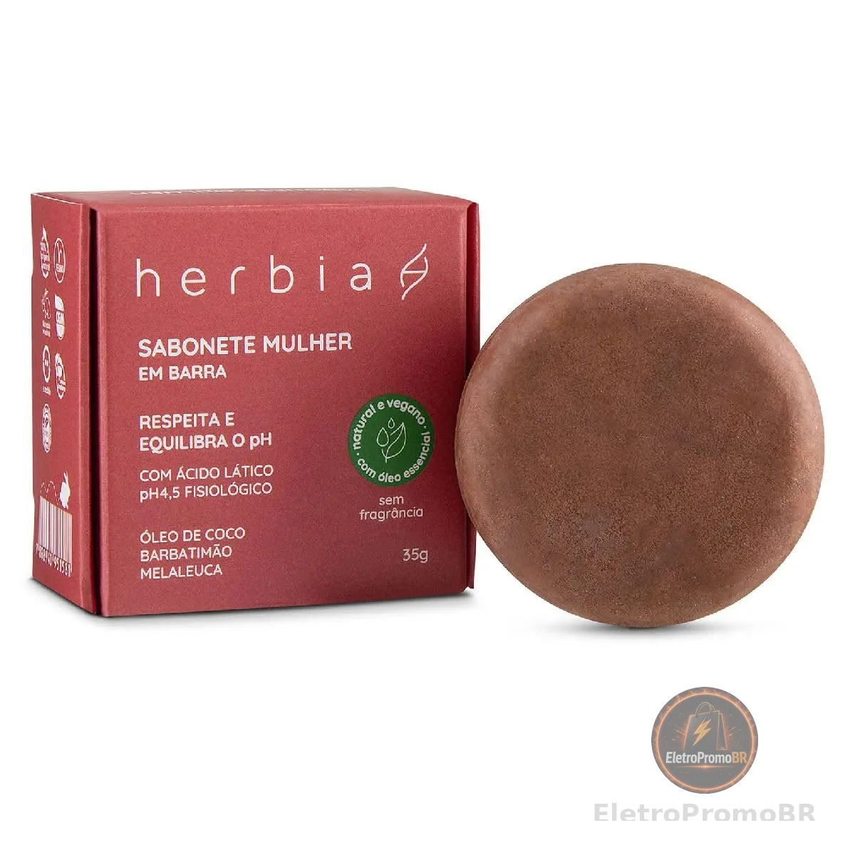 Sabonete íntimo Mulher em barra Natural e Vegano 35g Herbia