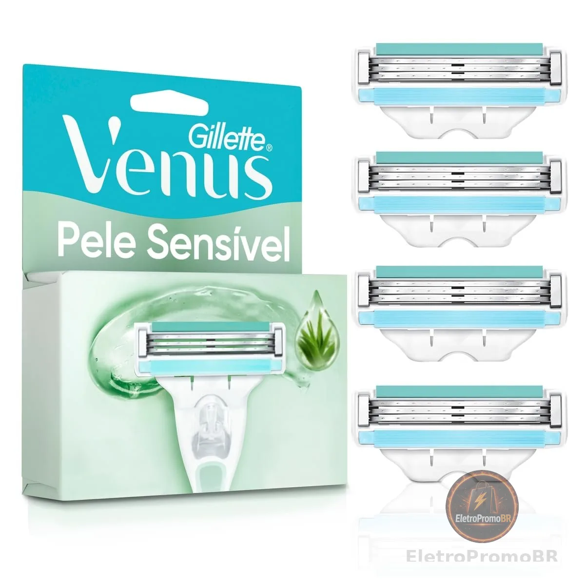 Gillette Venus Pele Sensível Carga para Aparelho de Depilar, 4 Unidades