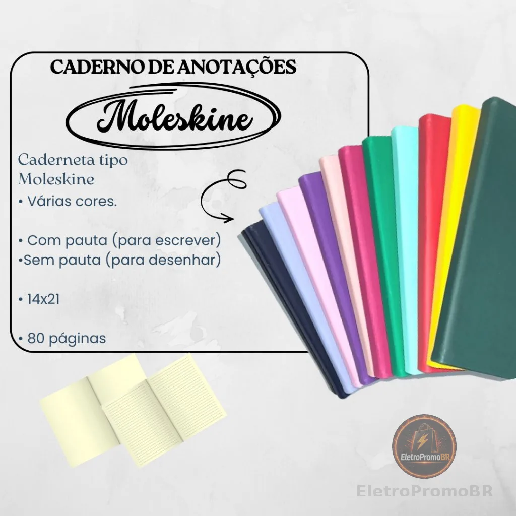 PROMOÇÃO SKETCHBOOK Caderneta Moleskine 21x14 cm SEM ou COM Pauta