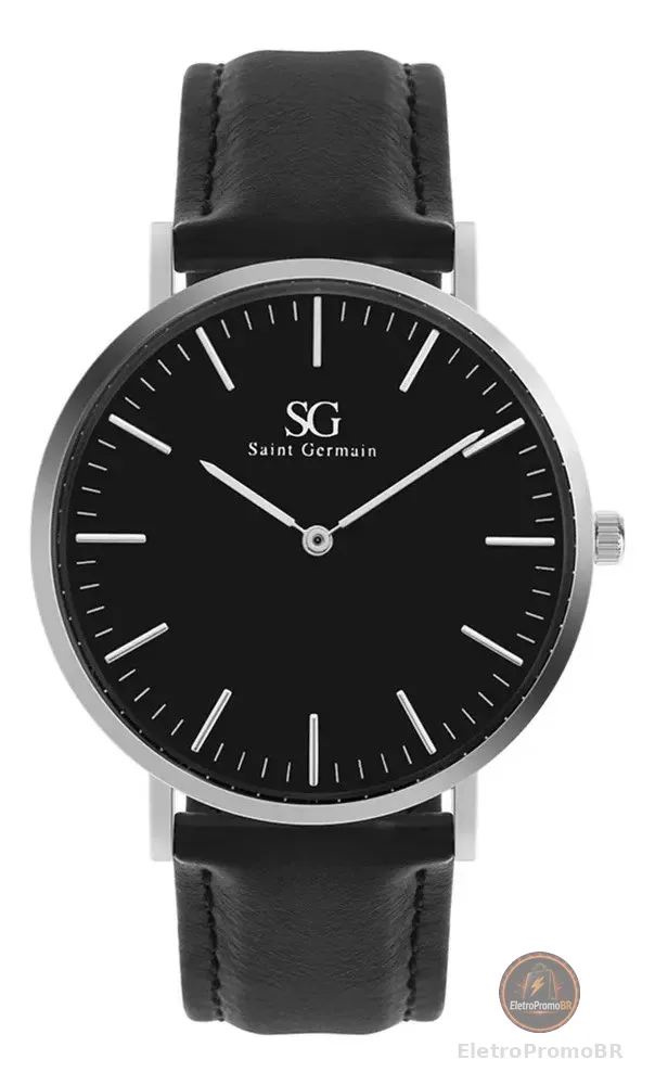 Relógio Masculino Saint Germain Murray Caixa Prateada de 40mm