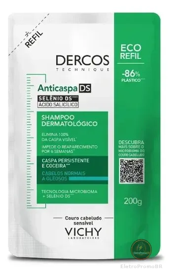 Shampoo Anticaspa Cabelos Normais a Oleosos, Dercos DS Vichy, 200g