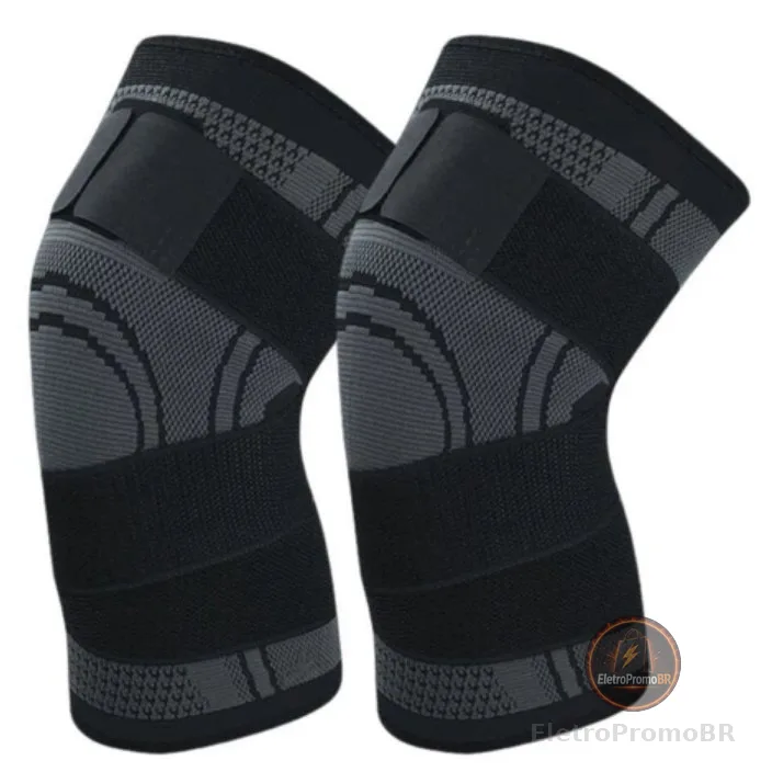 KIT 2 Joelheira Esportiva Elástica de Compressão Masculina e Feminina Basquete Voleibol Esporte