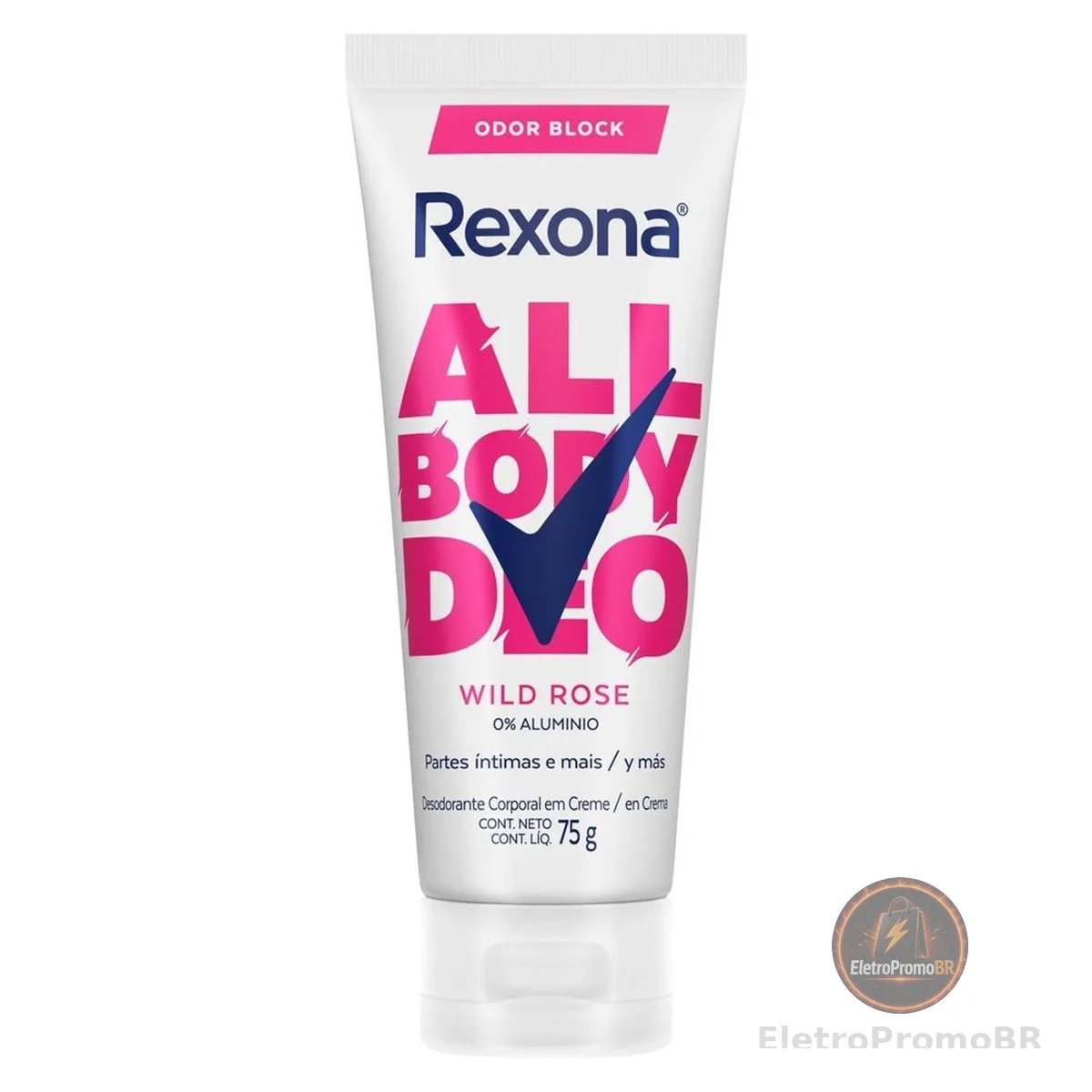 Rexona All Body, Desodorante Corporal em Creme, Para o Corpo Todo, Wild Rose 75g