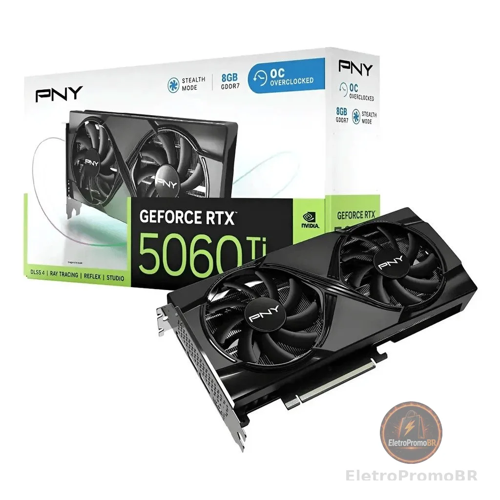 Placa de Vídeo PNY GeForce RTX 5060 Ti OC 8GB GDDR7 DLSS 4