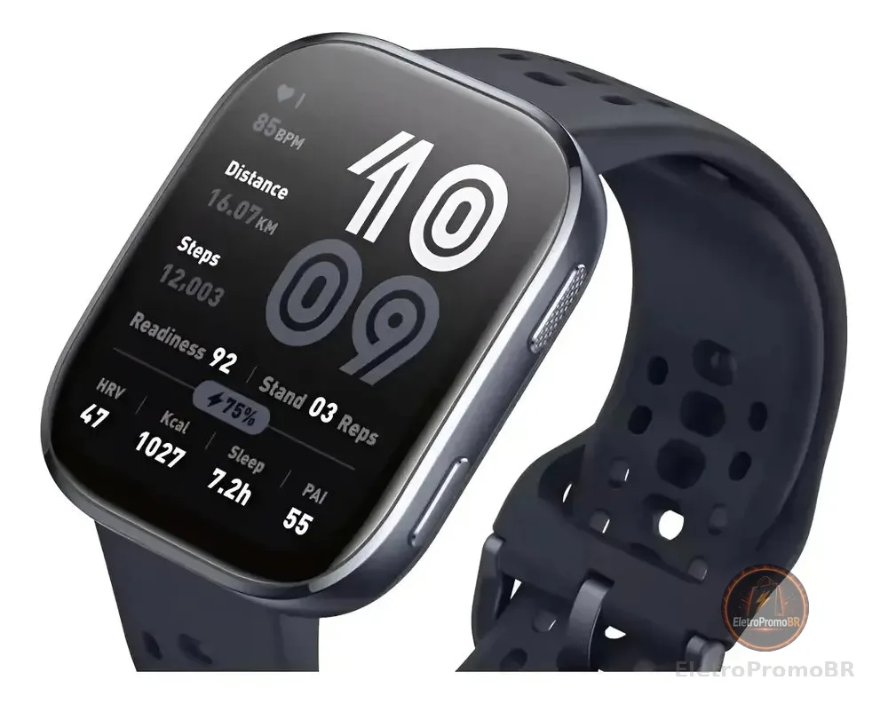 Amazfit Bip 6, Gps Integrado, Amoled 1,97 Mapas Cinza-escuro Mesh