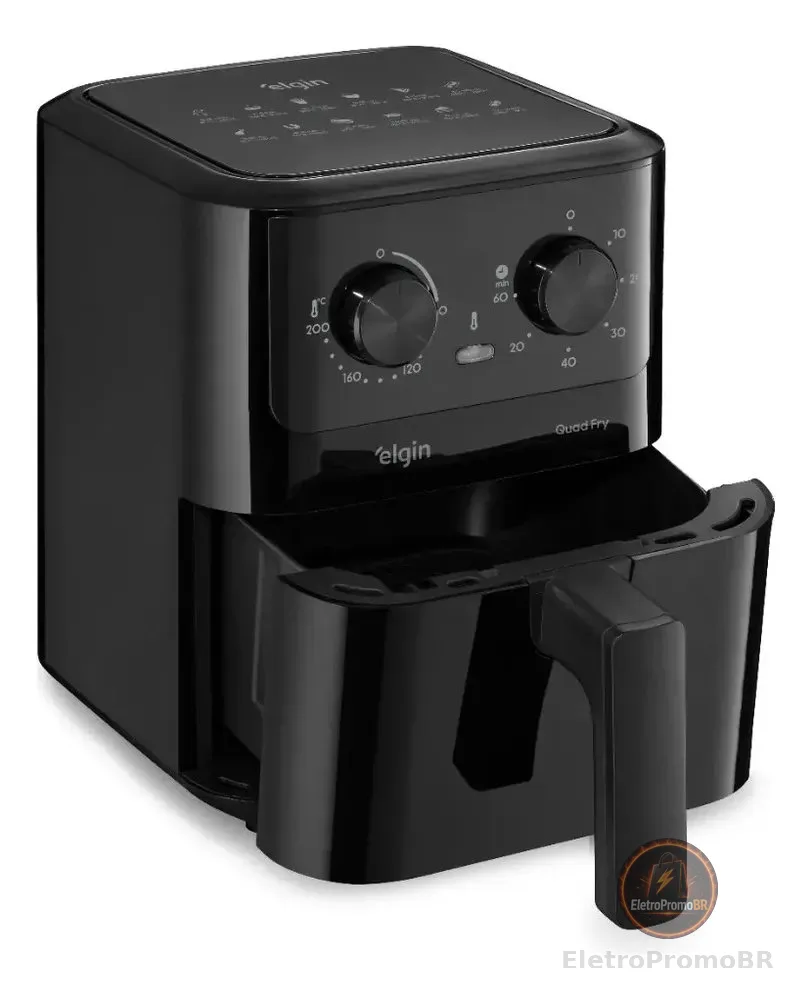 Fritadeira Elétrica Air Fryer Quad Fry 4,2 L,1400w Preto Elgin