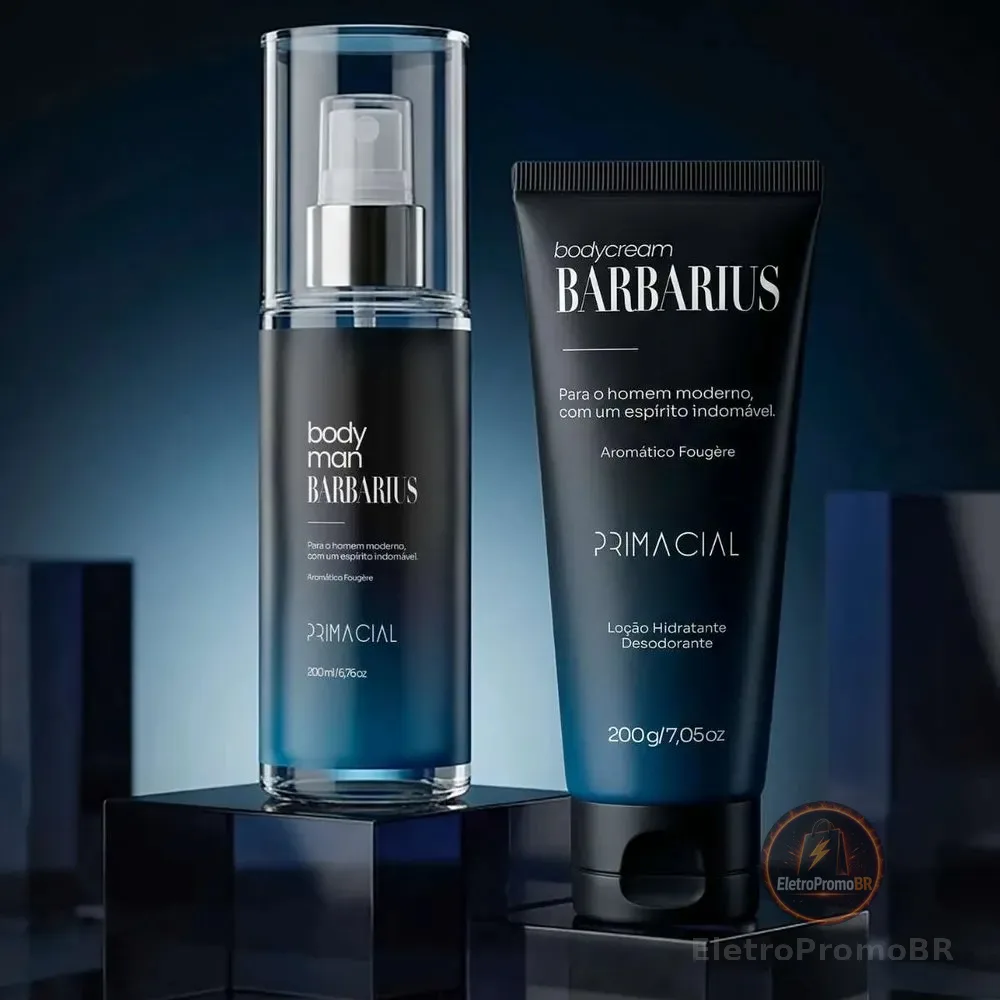 Kit Body Splash Barbarius + Hidratante Desodorante Masculino