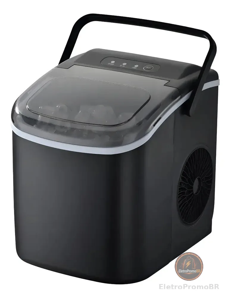 Máquina Fabricadora De Gelo 15kg Portátil Oninstek Cor Preto
