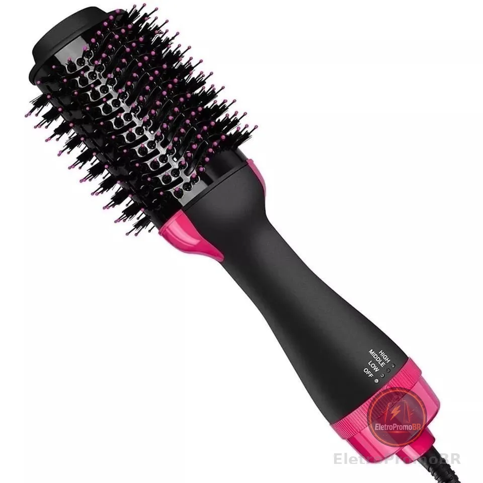 Escova Secadora 110V Alisador Elétrica Quente Cabelo Com 3 Em1 Hair Styler