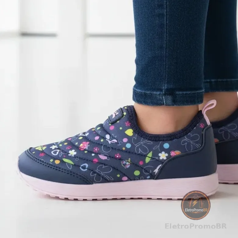 Tênis Infantil Ortopasso Jogging Menino Masculino Menina Feminino Calce Fácil Escolar Enfiar o Pé
