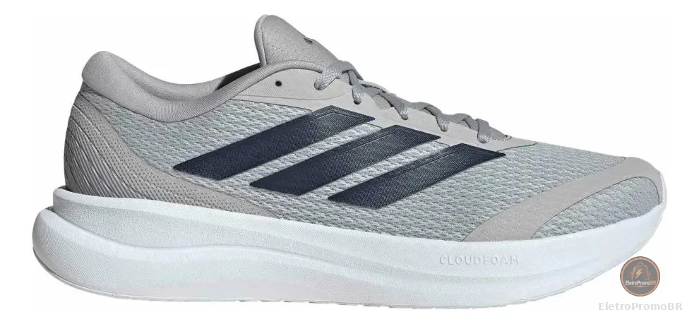 Tênis De Corrida Masculino Runfalcon 6 Cloudfoam adidas Cinza Liso 42 Br