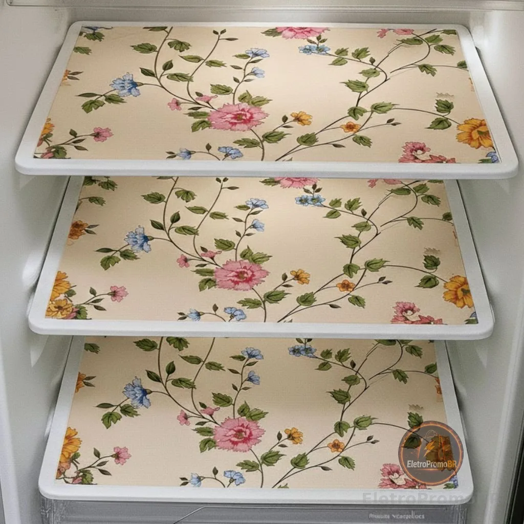 Toalha de Geladeira com 3 -PVC - Kit - Lavável - 46x32cm