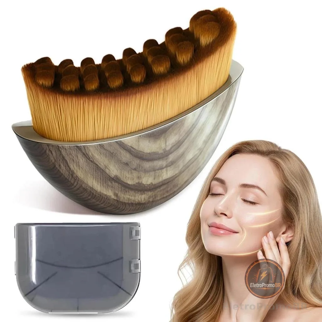 Escova Facial Drenagem Linfática Massageador Anti Inchaço Lifting Skincare Rosto Pele Gua Sha Glow