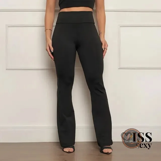 Calça Legging Flare Bailarina Boca De Sino Suplex Grossa