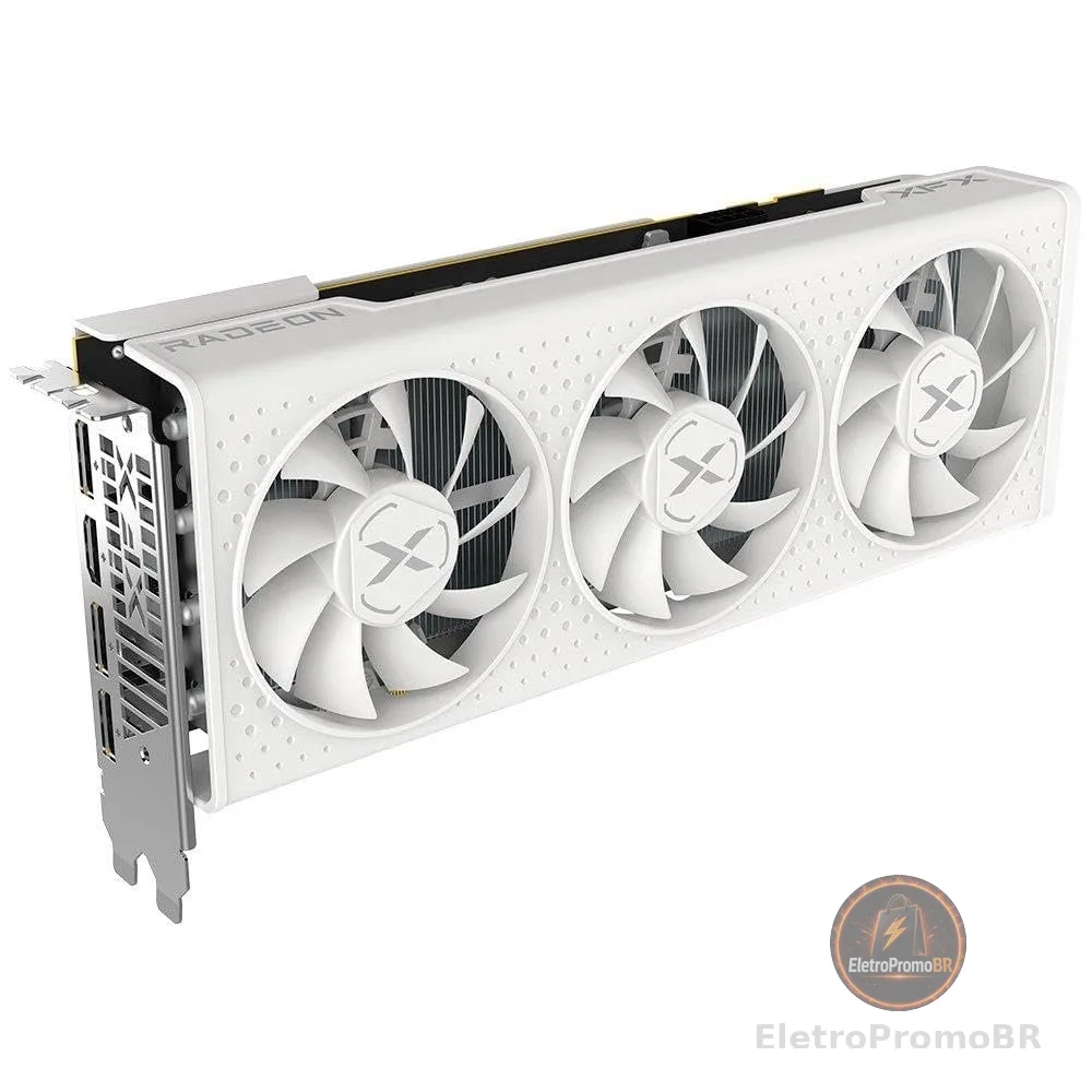 Placa de Vídeo XFX Speedster QICK308 Radeon RX 7600 White AMD Edition, 8GB, GDDR6, 128-bit - RX-76PQICKWY