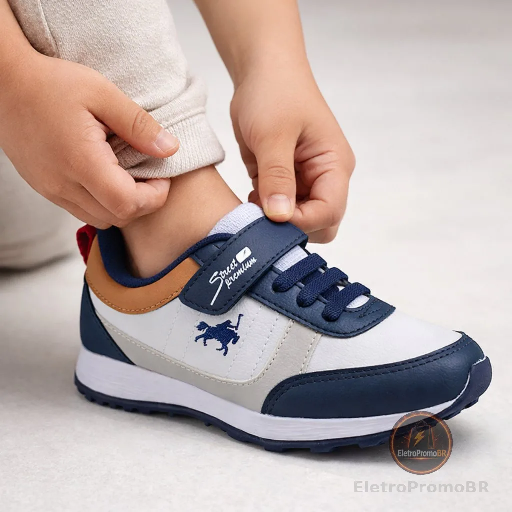 Tênis Infantil Menino Sem Cadarço Elástico Super Confortável Calce Fácil Escolar Tem Shoes