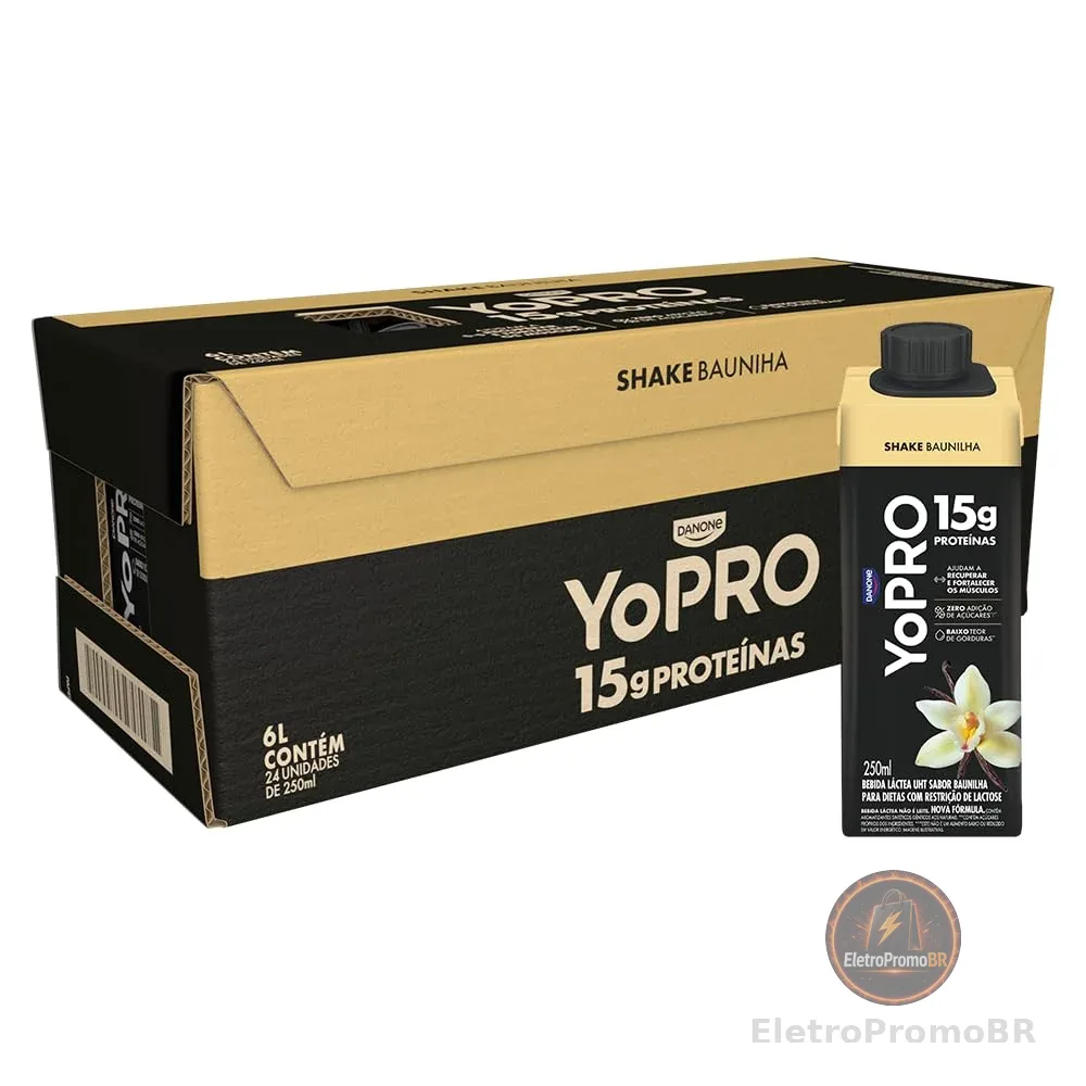 Pack YoPRO Bebida Láctea UHT Baunilha 15g de Proteínas 250ml - 24 Unidades