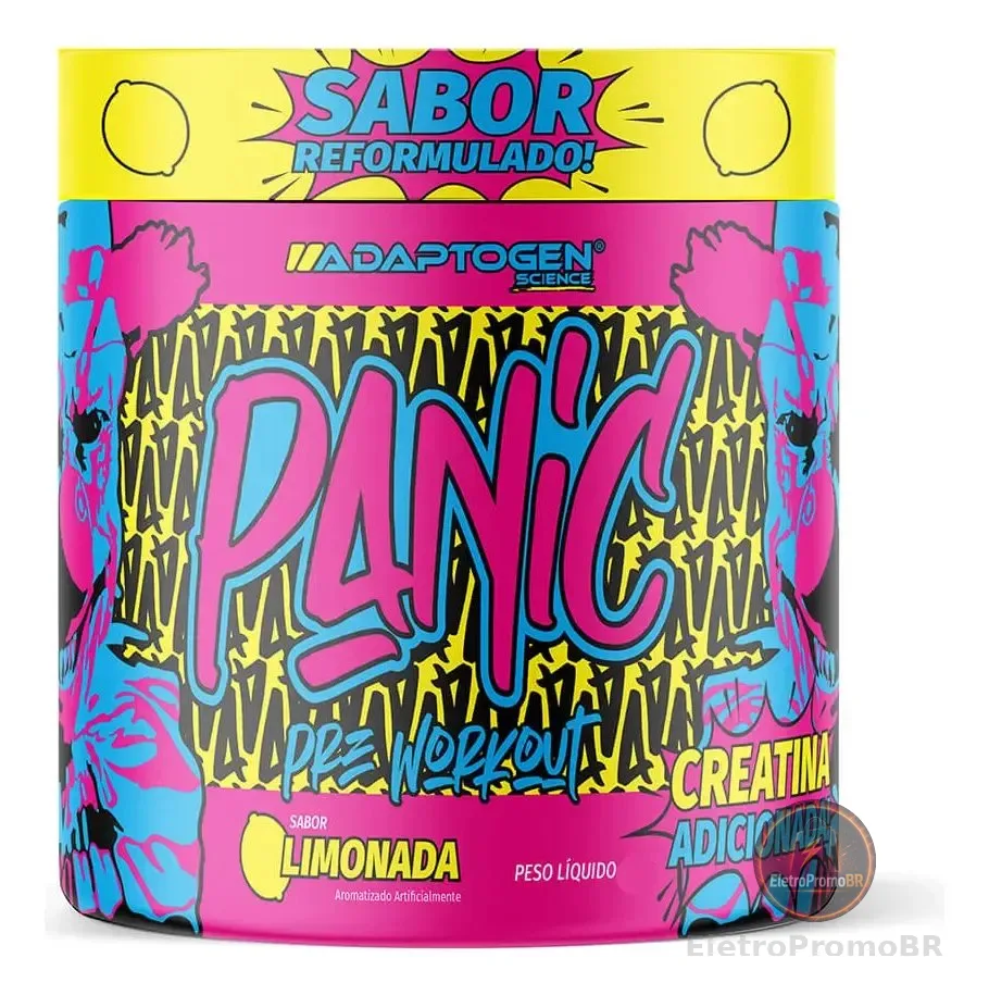 Suplemento Em Pó Adaptogen Science Panic Pré Treino Com Creatina Pote 150g Sabor Limonada