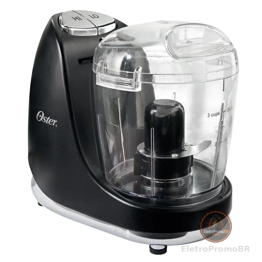 Oster Mini Processador, Chromer, 110V, Preto, 125W, 3320