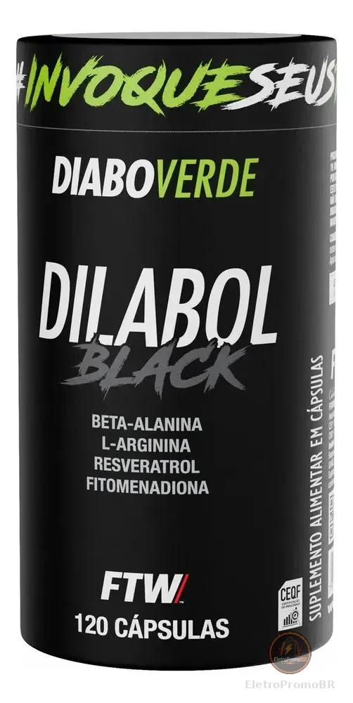 Dilabol Black Vasodilatador Pote 120 Cáps FTW - DIABO VERDE