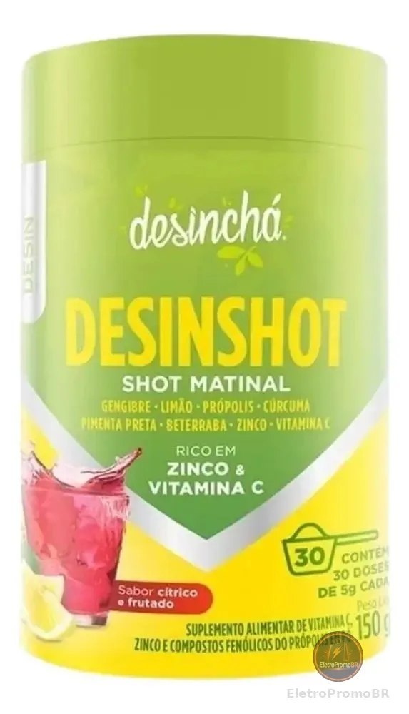 Desinshot - Shot Matinal (30 Dias) Sabor Cítrico e Frutado Desinchá