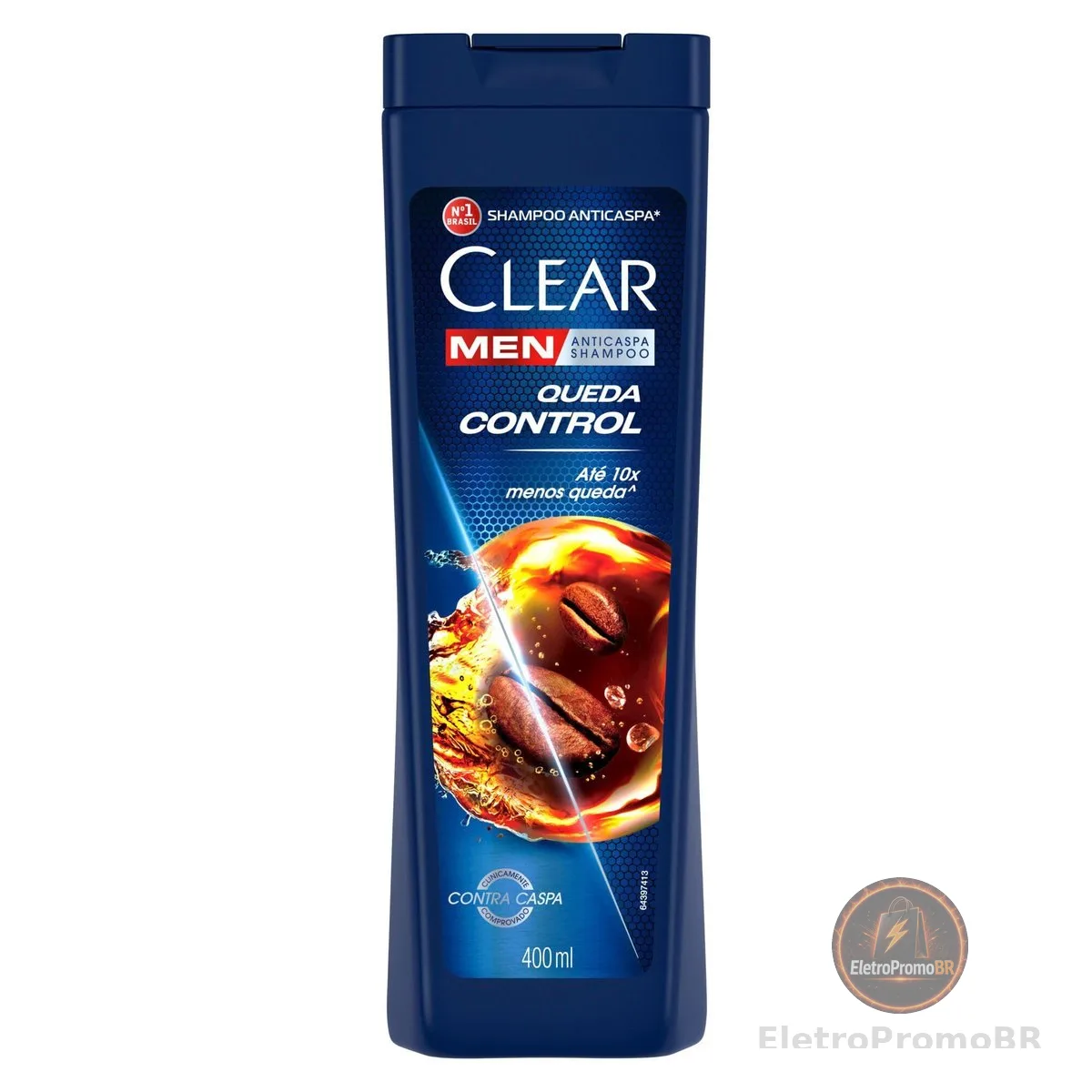 Clear Shampoo Anticaspa Men Queda Control Frasco 400Ml Branco